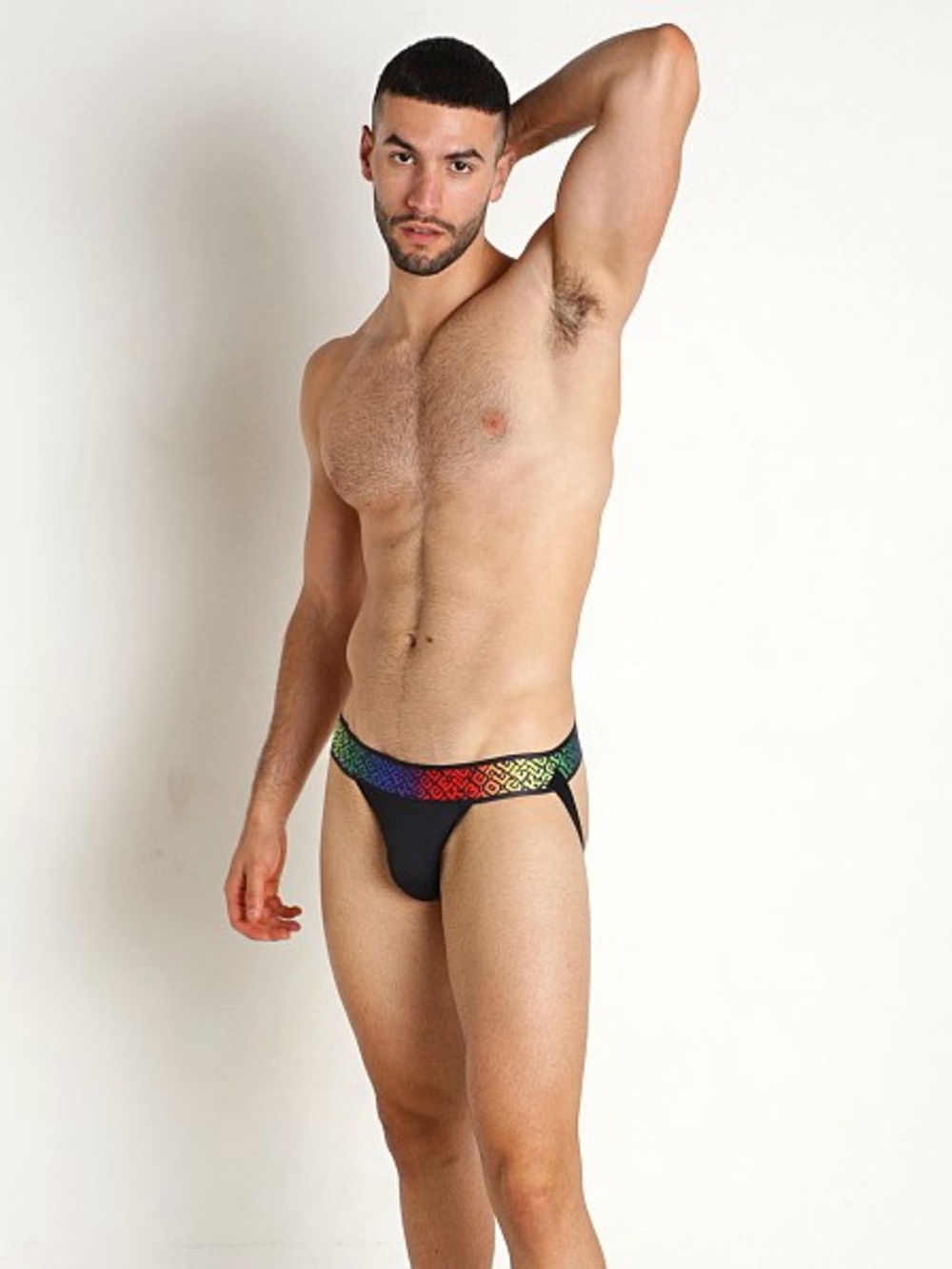 Cellblock 13 Pride '22 Jockstrap Black Rainbow Logo Large NWT